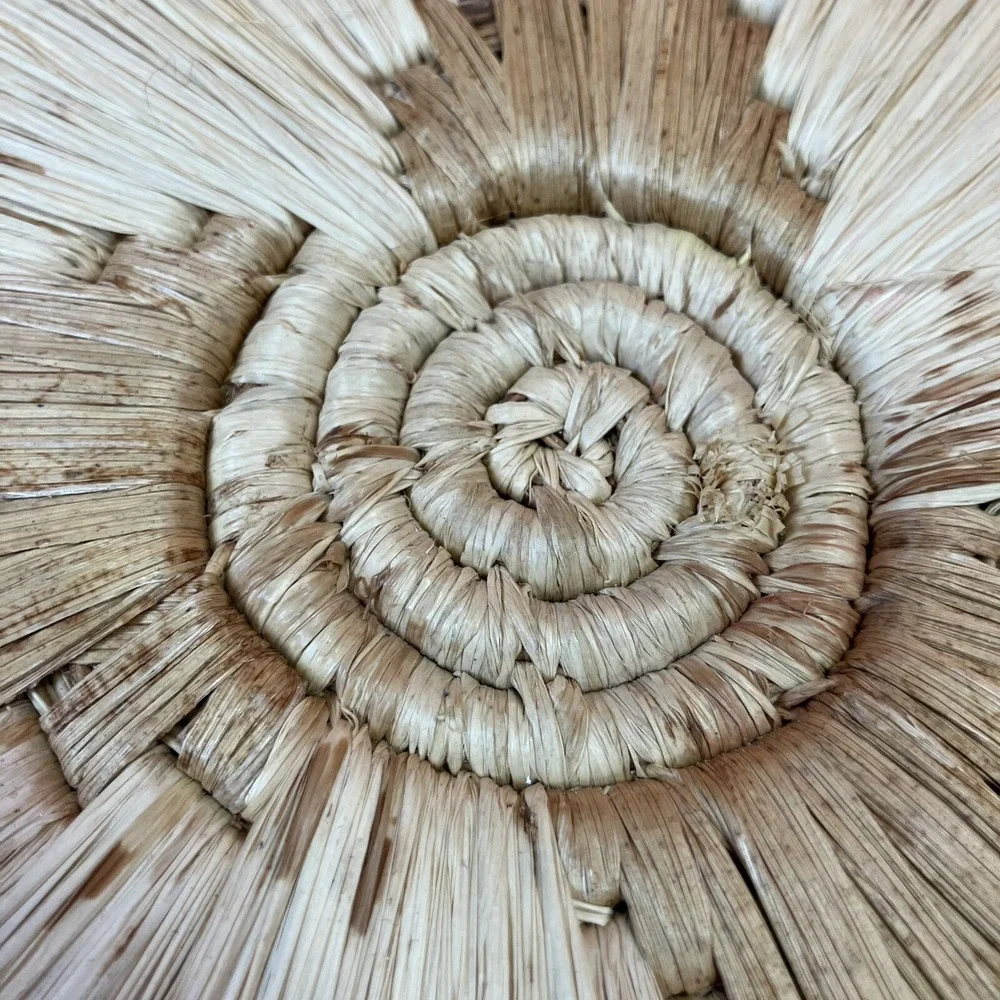 Vintage Banana Bark Basket Coiled Plate / 12